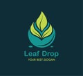 Leaf Drop, Eco-Friendly Logo with Leaf Inside Water Drop Royalty Free Stock Photo