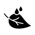 Leaf, drops, water, rain fully editable vector icon Royalty Free Stock Photo