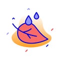 Leaf, drops, water, rain fully editable vector icon Royalty Free Stock Photo
