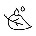 Leaf, drops, water, rain fully editable vector icon Royalty Free Stock Photo