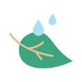Leaf, drops, water, rain fully editable vector icon Royalty Free Stock Photo