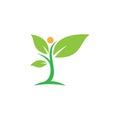 Leaf ecology logo vector icon Royalty Free Stock Photo