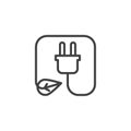 Leaf Electric plug outline icon