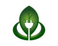 leaf electric solar 2 logo icon template