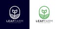 Leaf farm logo design vector