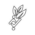 Leaf farming people Commitment Teamwork Together Outline Logo