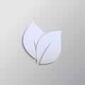 leaf, folio paper style icon. Grey color vector background