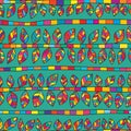 Leaf free horizontal colorful seamless pattern