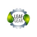 Leaf gear logo concept design. Symbol graphic template element