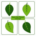 Leaf green icons Royalty Free Stock Photo