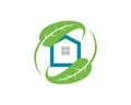 Leaf home logo icon template Royalty Free Stock Photo