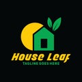 Leaf House Logo Design Inspiration For Business And Company Royalty Free Stock Photo