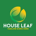 Leaf House Logo Design Inspiration For Business And Company Royalty Free Stock Photo