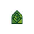 Leaf House Logo Royalty Free Stock Photo