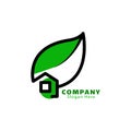 Leaf and house simple logo icon graphic. vector design illustration Royalty Free Stock Photo