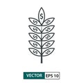 Leaf icon with dollar symbol. Line style. Isolated on white. Vector Illustration EPS 10 Royalty Free Stock Photo