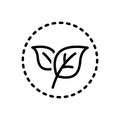 Black line icon for Leaf, green and natural Royalty Free Stock Photo
