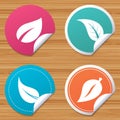 Leaf icon. Fresh natural product symbols. Royalty Free Stock Photo