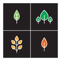 Leaf icon line plant outline set nature outline Royalty Free Stock Photo