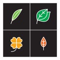 Leaf icon line plant outline set, nature icons Royalty Free Stock Photo