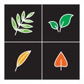 Leaf icon line plant outline set, nature outline icons Royalty Free Stock Photo