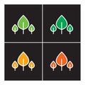 Leaf icon line plant outline set, nature outline icons Royalty Free Stock Photo