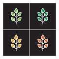 Leaf, icon, line, , plant, outline, set, nature, tree, icons, design, symbol, sign, logo, growth, illustration Royalty Free Stock Photo