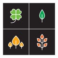 Leaf icon line plant outline set, nature outline icons Royalty Free Stock Photo