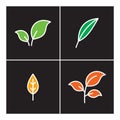 Leaf icon line plant outline set, nature outline icons Royalty Free Stock Photo