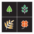 Leaf icon line plant outline set, nature outline icons Royalty Free Stock Photo