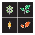 Leaf icon line plant outline set, nature outline Royalty Free Stock Photo