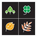 Leaf, icon, line, , plant, outline, set, nature, tree, icons, design, symbol, sign, logo, growth, illustration, flower, orga Royalty Free Stock Photo