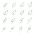 Leaf icon set ecology nature element, green leafs, environment and nature eco sign Royalty Free Stock Photo