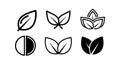 Leaf icons set with outline and solid styles for nature design and eco friendly concepts vector collection Royalty Free Stock Photo
