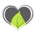 leaf inside the heart Royalty Free Stock Photo