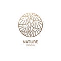 Leaf Ladder linear logo. Geometricshapes of plant icon. Houseplant floral flower.. Vector emblem of home plant in linear