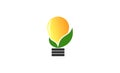 Leaf lamp logo design