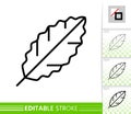 Leaf laurel foliage simple thin line vector icon