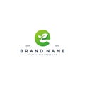 Leaf letter E logo design vector Royalty Free Stock Photo