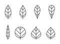 Leaf line icon set. eco, botanical, nature and environment symbols Royalty Free Stock Photo