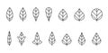 Leaf line icon set. eco and botanical symbols. vector image for nature concepts and web design Royalty Free Stock Photo