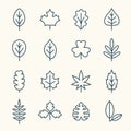 Leaf line icons