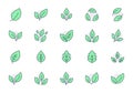 Leaf line icons. Vector illustration include icon - botany, herbal, ecology, bio, organic, vegetarian, eco, fresh Royalty Free Stock Photo