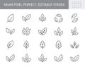 Leaf line icons. Vector illustration include icon - botany, herbal, ecology, bio, organic, vegetarian, eco, fresh Royalty Free Stock Photo