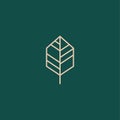 Leaf line minimalist icon