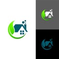 Leaf logo and building design nature, house logos Royalty Free Stock Photo