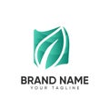 Leaf Logo Design Concept Template Full Color For Company Royalty Free Stock Photo