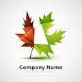 Leaf logo, seasonal autumn concept