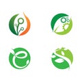 Leaf logo vector icon illustration Royalty Free Stock Photo