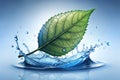 Leaf made of water splash Royalty Free Stock Photo